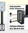 Dope Double Front Door Handleset With Keyed Entry And Dummy Lever Reversible For Left Or Right Hand Square Deadbolt Iron Black Finish Includes Hardware And 3 Keys Perfect For French Or Dual Doors adjustable hole distance detail