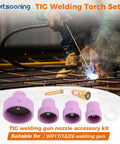 Ceramic TIG Welding Cup Set Pro Grade With Chuck 12 14 16 24 For WP 17 18 26 Torch Gas Lens Kit alumina cups display