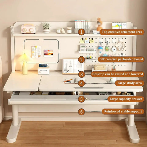 Dope Heavy Duty Manual Adjustable Standing Desk With Smooth Crank Raise And Practical Drawer Next To Perforated Pegboard For Your Chill Home Office Setup, featuring ergonomic design and large study area.
