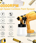 Heavy Duty Cordless Paint Sprayer With 40000 Rpm Motor And Four Copper Nozzles Slick Spray Gun with 4 brass nozzles.