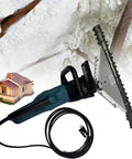 Heavy Duty Open Closed Cell Spray Foam Insulation Cutting Remover Foam Planer Saw For Smooth Wall Trimming No Sweat Drywall Prep Slick 70cm Extra Sharp Blade shown cutting foam in house ceiling.