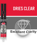Crystal Clear 5 Minute Epoxy Syringe With Static Mixer, Fast 1:1 Cure, 14ml Kit packaging with clarity icon