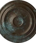 Giana Ceiling Medallion Bronze Blue Patina, 32 5/8 Inch Diameter, Lightweight Yet Rich Hand-Painted Detail With Deep Relief