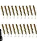 Straight Up Solid 20 Pack Of 5/16-18 X 2 Inch Gold Double Headed Hanger Bolts And Threaded Rod Screws With Driver Bit.