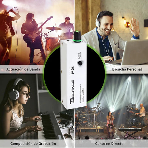 P2 Portable In Ear Monitor Amplifier With XLR TRS Input and Stereo Mono Switch for musicians
