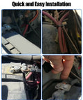 Close-up of Heavy Duty 3G Alternator Upgrade Wiring Cable Featuring Zero Drama Stator Swap Setup For 1985 Through 2004 Ford F150 Pickup connections.