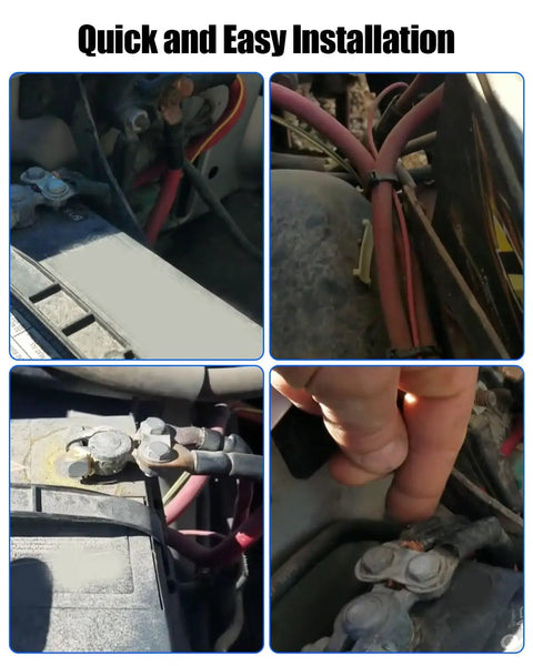 Close-up of Heavy Duty 3G Alternator Upgrade Wiring Cable Featuring Zero Drama Stator Swap Setup For 1985 Through 2004 Ford F150 Pickup connections.