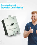 OEM Dryer Timer Replacement For Hotpoint RCA Fits Sears Kenmore DBSR463EG1WW Through DBSR463EG7WW And DBXR300EG0WS Through DBXR300EG3WS Models Easy Plug And Play No Fuss Install with smiling man giving thumbs up