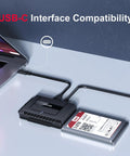 Dual Drive USB C SATA IDE Adapter For 2.5 And 3.5 Inch HDDs SSDs And Optical Drives Lets You Run One SATA And One IDE At The Same Time With Easy Plug And Play, USB-C connected to laptop and HDD