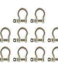 Stainless Steel Type 316 Screw Pin Anchor Shackles 5/16 Inch Beefy Heavy Duty 0.65 Ton Working Load Limit 10 Pack For Lifting, Rigging, Towing