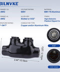 Heavy Duty Insulated Inline Splice Connectors 6 Pack For 2 To 14 Awg Wire Copper Aluminum Marine Solar Automotive. Specs and dimensions shown.