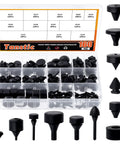 160 Piece Black Automotive Rubber Bumper Stopper Kit With 12 Types Heavy Duty Rubber Bumpers For Ford And GM Vehicles Perfect For Door Hinge Cushions Dents And Latches Replacement in clear organizer