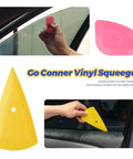 EHDIS 7-piece vinyl wrap tool kit for car window tinting; pink scraper, yellow squeegee, triangle tool, blades.