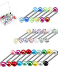Dope Mixed Color 14G Stainless Steel Straight Barbell Tongue Ring Set Five Eighth Inch Length 23 Piece Acrylic Flexible Retainer Jewelry For Women And Men Hypoallergenic Safe All Day Comfort, assorted bars in case