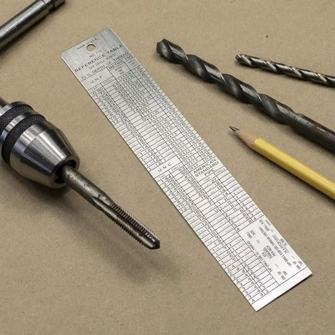 Tap And Drill Reference Chart For Coarse, Fine And Metric Sizes With Decimal Equivalents And A 6 Inch Rule A Handy Go-To Pro Grade Guide For Machinists, Toolmakers, And Mechanics Who Need Quick Tap Drill Sizing