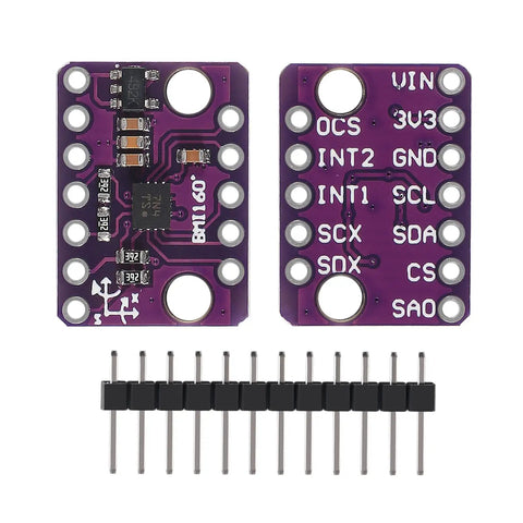 Six Pack BMI160 6 Axis Accelerometer Gyroscope Gravity Sensor Module with PMU for I2C and SPI Data 16 Bit ADC 1.7V to 3.6V