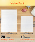 Nonstick Pro Grade Heat Press Paper Set For Sublimation And Crafts, 20 large 16x11.7 inch sheets, 10 small 8.5x11 inch sheets