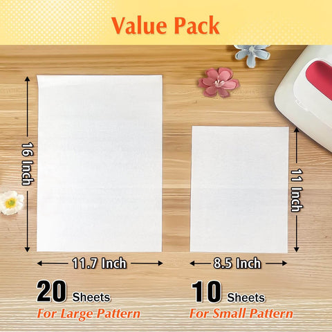 Nonstick Pro Grade Heat Press Paper Set For Sublimation And Crafts, 20 large 16x11.7 inch sheets, 10 small 8.5x11 inch sheets