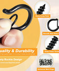 Q-Hanger Screw Hooks For Outdoor String Lights With Safety Buckle features sharp screw point and smooth frame detail.