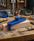 Rock Solid Magnetic Center Finder Tool For Woodworkers Needing Dead On Drill Layouts With Durable ABS Construction and Killer Precision Throughout Every Project on wooden block.