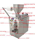 Straight Up Heavy Duty Automatic Paste And Liquid Filler With Quantitative Sealing System 10 To 100 Ml Capacity Stainless Steel Build for liquid filling and sealing.