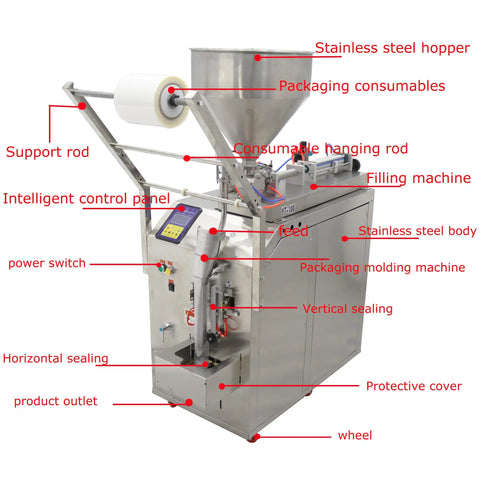 Straight Up Heavy Duty Automatic Paste And Liquid Filler With Quantitative Sealing System 10 To 100 Ml Capacity Stainless Steel Build for liquid filling and sealing.