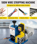 Automatic Electric Wire Stripping Machine 0.05 to 0.98 Inch Range, Portable Blue Wire Stripper on industrial floor