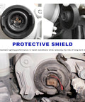 Close-up of Two Pack Car Headlight Dust Caps Waterproof Rubber Seals For H4 LED Bulbs Dustproof Protective Covers installation