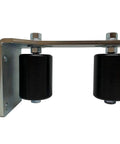 Slide Gate Guide Post Rollers 3 Inch Black L Bracket Rear Mount With Dual Hard Nylon Rollers, Built Tough Heavy Duty Steel Gate Guider Support Assembly For Sliding Rolling Gates Made In The USA