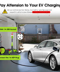 Premium Heavy Duty 30 Amp Y Splitter Cord For Tesla Ev Chargers And Household Dryers Nema 14 30p Male Plug to dual sockets in garage.