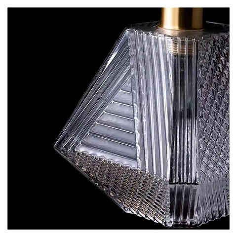 Nordic Led Gold Pendant Light Diamond Glass Lighting Fixture for Kitchen Island Living Room Hallway,for Household Entry close-up view