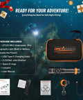 Packaging of Underwater Video Light 2300 Lumens For Dive Photography Tri Color White Red Violet UV with accessories.