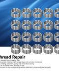 20 Pack M14 x 1.25 Thread Repair Inserts Stainless Steel Wire Thread Sleeves In 14mm 21mm 28mm 35mm And 42mm Lengths For Damaged Threads
