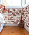 Red Brick Peel And Stick Wallpaper For Walls Waterproof Self Adhesive Removable Faux 3D Brick Backsplash Diy Friendly bedroom wall