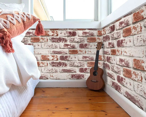 Red Brick Peel And Stick Wallpaper For Walls Waterproof Self Adhesive Removable Faux 3D Brick Backsplash Diy Friendly bedroom wall