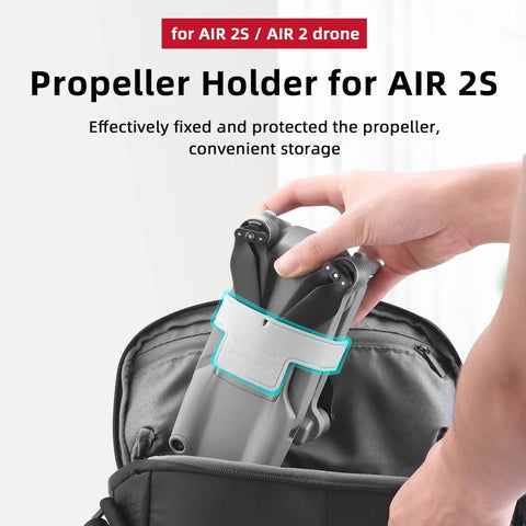 Pro Grade Propeller Guard And Strap System For DJI Mavic Air 2 And Air 2S Drones shown in hand ready for storage.