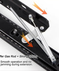 Heavy Duty Hidden Drawer Slides With Smooth As Butter Glide Versatile 16 Inch Furniture Guides showing buffer gas rod and strong spring mechanism.