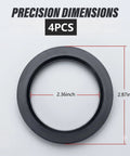 Heavy Duty 4 Pcs Car Wheel Hub Center Rings Reducer Adapters 73.1 Mm To 64.1 Mm Plastic Centric Rings showing precise dimensions of 2.36 and 2.87 inches.