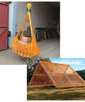 Heavy Duty Cargo Lifting Net Built Tough As Nails For Ship Dock Hoisting And Garden Climbing With Maximum 500kg Hold and 3x3 Meter Span displayed with boxes and a frame.