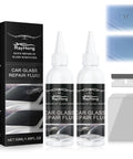 Crack Repair Kit 2026 Upgrade Nano Glass Repair Liquid For Cracks And Chips Quick Fix For Windshields Windows And Mirrors All Crack Types Automotive Glass Repair Tool 2 Pack with bottles and applicators