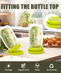 Top Shelf Wide Mouth Mason Jar Sprouting Kit with metal mesh cover and drip tray, ideal for growing microgreens.