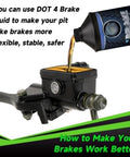 DOT 4 brake fluid pouring into Pit Bike Front Brake And 12mm Rear Hydraulic Disc Caliper Assembly for SSR 125cc 110cc Tao Coolster