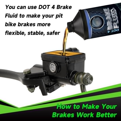 DOT 4 brake fluid pouring into Pit Bike Front Brake And 12mm Rear Hydraulic Disc Caliper Assembly for SSR 125cc 110cc Tao Coolster