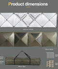 Product dimensions of Oversized Camping Wind Block Screen Four Panels Campout Ready For Beach And Backyard Privacy Fence Sun Shield With Mesh Window Poles Ground Nails Included Easy Setup Green