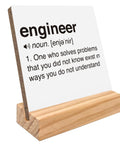 Engineer Definition Wood Plaque Sign Gift For Engineers Office Decor Desk Display with definition text on wooden base