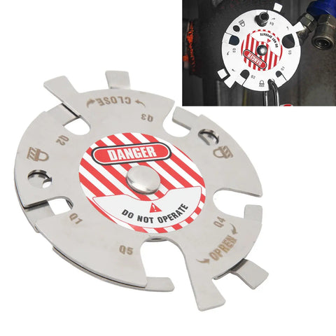 Heavy Duty Air Source Lockout Device For Pneumatic Hose Connector Featuring Dual Padlock Slots And Rock Solid Stainless Steel Frame For Rugged Badass Job Site Safety And Reliable Equipment Protection