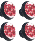 4 Piece 35 mm Glass Cabinet Knobs With Sleek Red Heart Design And Heavy Duty Stainless Steel Hardware solid drawer pulls.