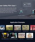 Laser safety diagram and application examples for D500 Outdoor Lidar Kit For SLAM Navigation DTOF Scanning Laser Radar Sensor