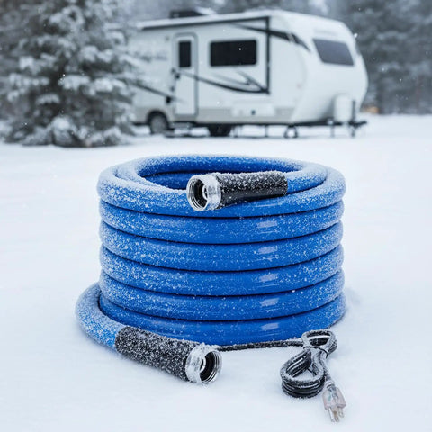 Heated Water Hose For RV And Campers With Ultra Low Temp Protection To Minus 45 Degrees Fahrenheit All Season Anti Freeze Easy Setup