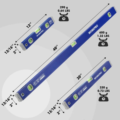 Deadeye 3 Piece Spirit Level Set With 12 Inch 20 Inch And 40 Inch Aluminum Bars Magnetic Torpedo Gauge Quick Read Vials Sweet Stability And Rugged Shop Bag For Contractors Who Want It Done Right